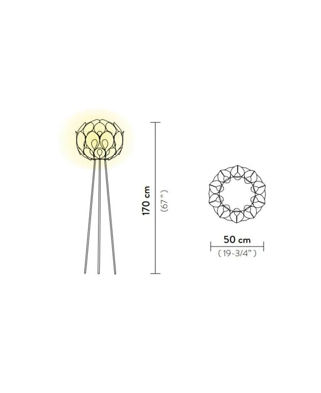 B-Ware Slamp Stehleuchte Flora Design Standlampe E27 Höhe 170 cm Pewter SIEHE TEXT/FOTO