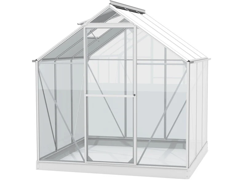 B-Ware Vitavia Gewächshaus Triton 3800 Aluminium 3,8 m² Garten mit Fundamentrahmen