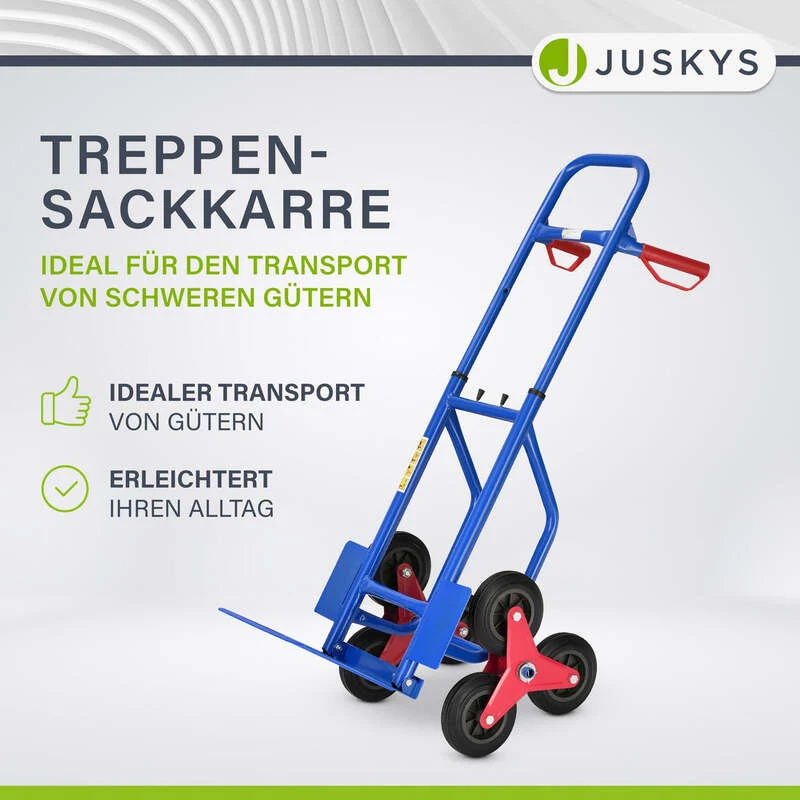 B-Ware Treppensackkarre Treppenkarre klappbar bis 100 kg Stahl Kunststoff blau rot