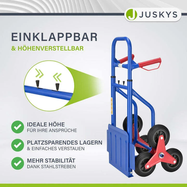 B-Ware Treppensackkarre Treppenkarre klappbar bis 100 kg Stahl Kunststoff blau rot