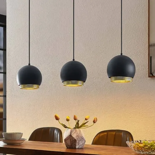 B-Ware Lucande Sivanel Hängeleuchte Hängeleuchte Lampe Leuchte dreiflammig gold schwarz