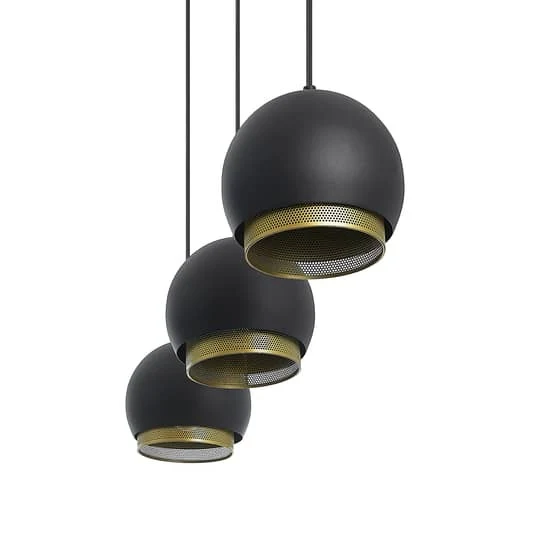 B-Ware Lucande Sivanel Hängeleuchte Hängeleuchte Lampe Leuchte dreiflammig gold schwarz