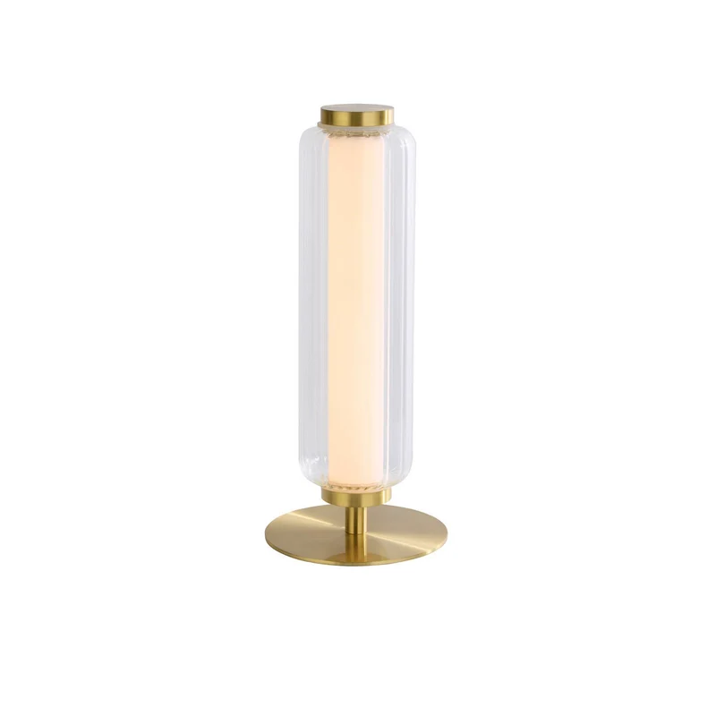 B-Ware Searchlight Tischleuchte Lampe LED gold Stahl Glas dimmbar Schalter Kabel