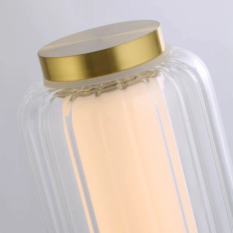 B-Ware Searchlight Tischleuchte Lampe LED gold Stahl Glas dimmbar Schalter Kabel