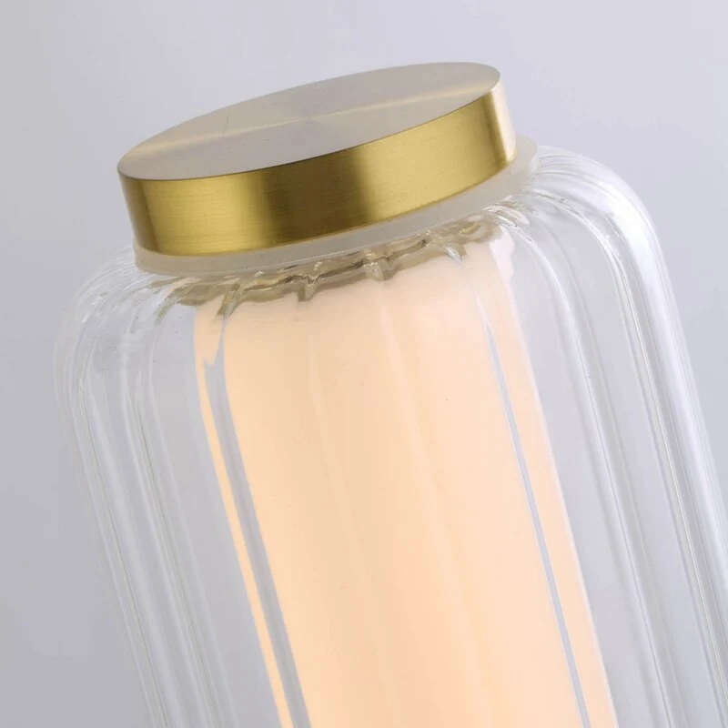 B-Ware Searchlight Tischleuchte Lampe LED gold Stahl Glas dimmbar Schalter Kabel