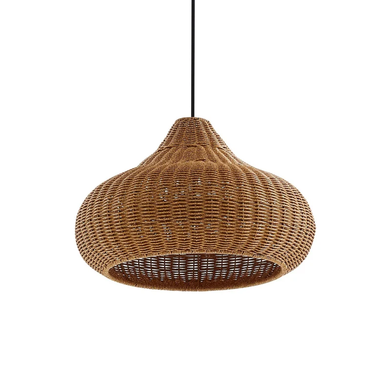 B-Ware Lucande Außenhängelampe Pendelleuchte Außenlampe Rattan Leuchte IP44 3-flammig