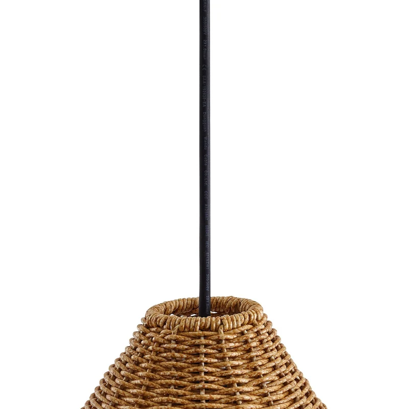 B-Ware Lucande Außenhängelampe Pendelleuchte Außenlampe Rattan Leuchte IP44 3-flammig