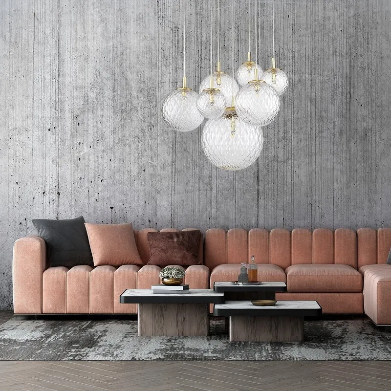 B-Ware TK Lighting Pendelleuchte Cadix VII Glas siebenflammig UNVOLLSTÄNDIG SIEHE TEXT