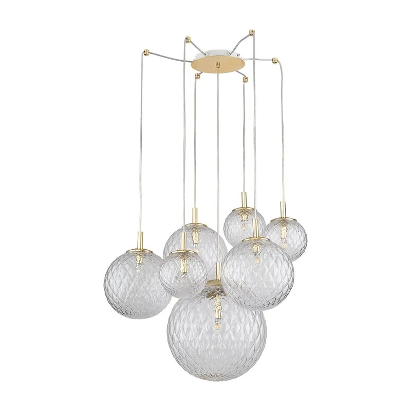 B-Ware TK Lighting Pendelleuchte Cadix VII Glas siebenflammig UNVOLLSTÄNDIG SIEHE TEXT