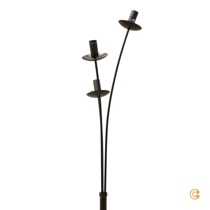 B-Ware JUST LIGHT Stehleuchte Standlampe Green Widow Glasschirme schwarz rauchgrau Holz