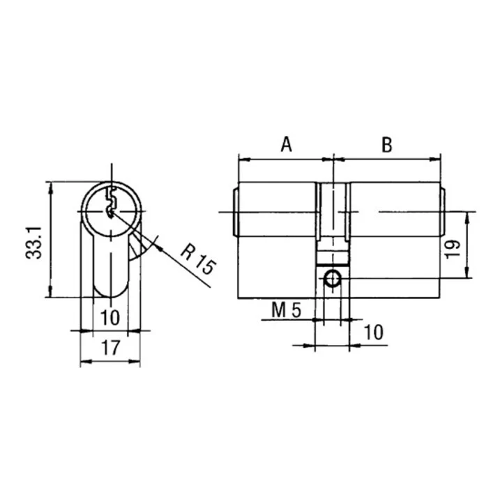 B-Ware BKS Profildoppelzylinder Zylinder Türschloss Messing vernickelt PZ 8812 35 75mm
