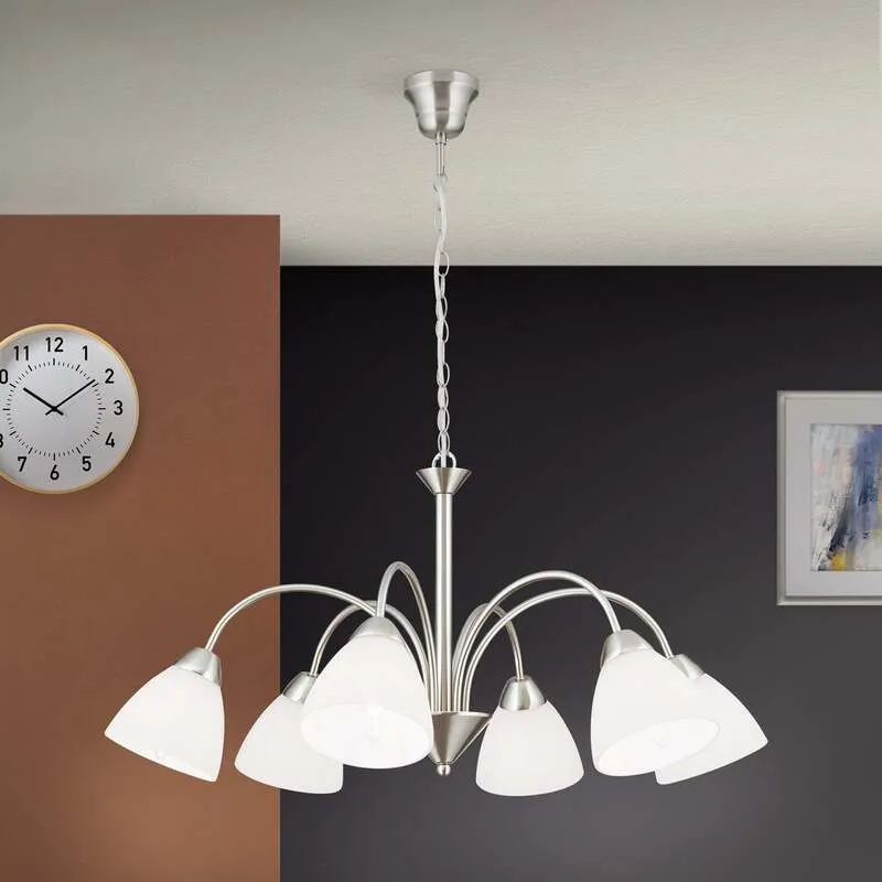 B-Ware Hängeleuchte Kinga Hängeleuchte Lampe Leuchte Deckenlampe 6-flammig E14 nickel
