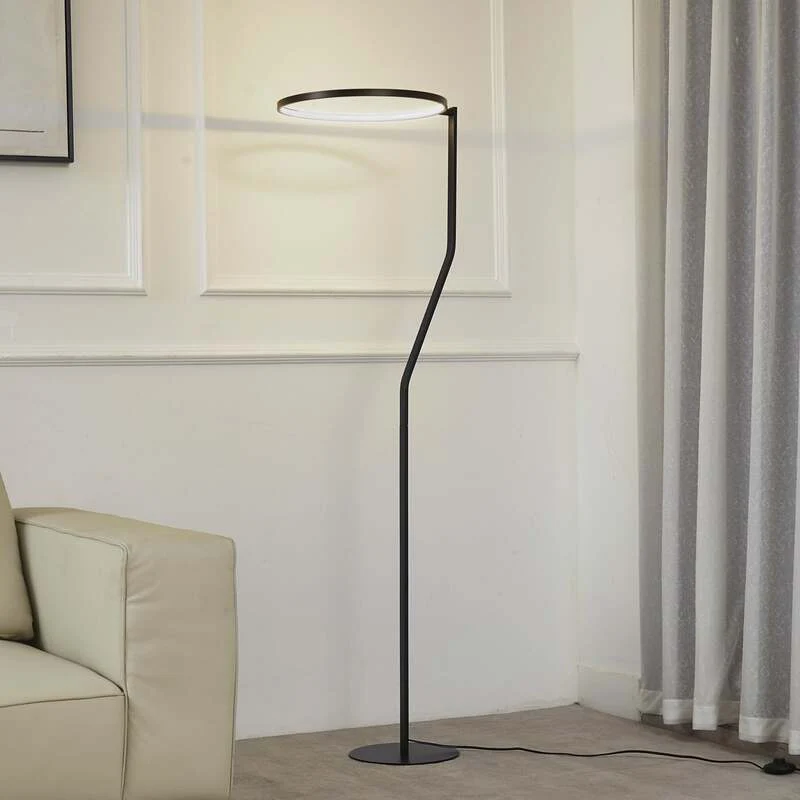 B-Ware Lindby Stehlampe Stehleuchte LED Bogenlampe Rayon mattschwarz Metall Aluminium