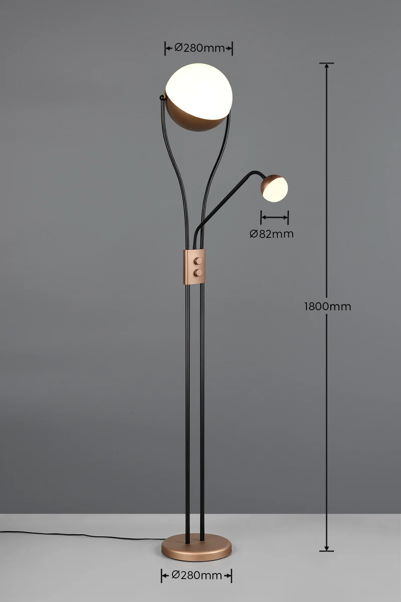 B-Ware Trio Stehleuchte Stehlampe LED Chris 18W dimmbar Coffee warmweiss 30cm Leselicht