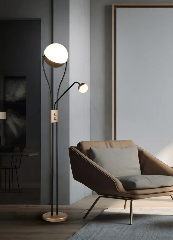 B-Ware Trio Stehleuchte Stehlampe LED Chris 18W dimmbar Coffee warmweiss 30cm Leselicht