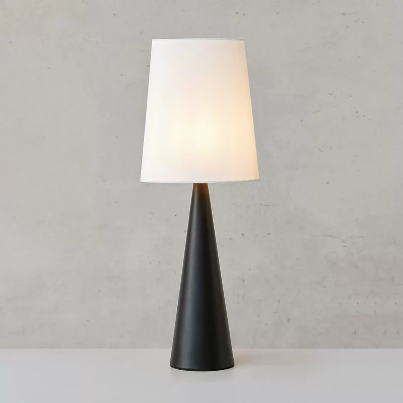 B-Ware Markslöjd Tischleuchte Conus Tischlampe Tischlicht mit Off-White-Schirm schwarz