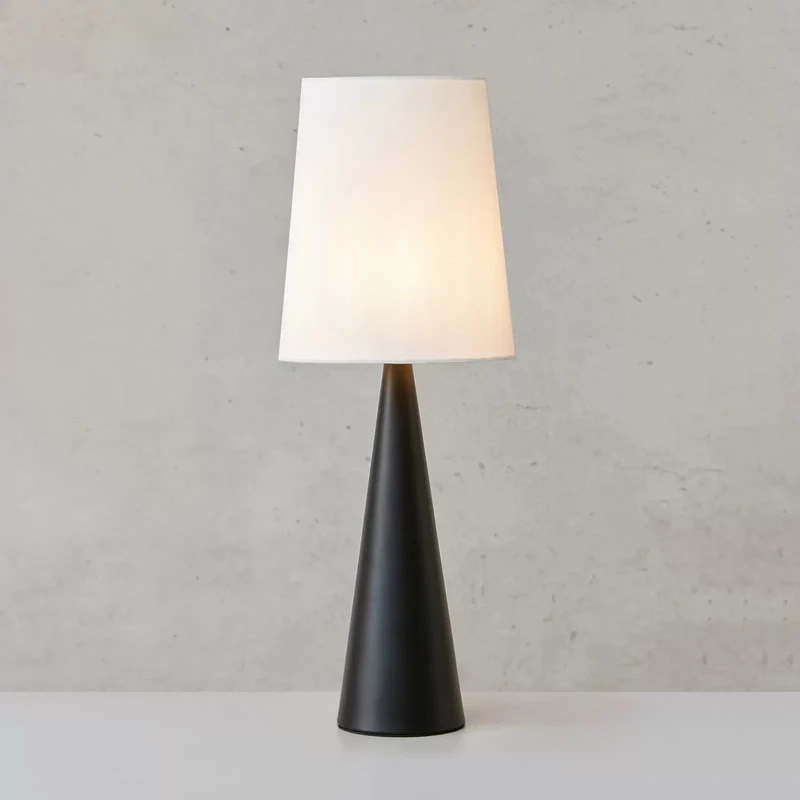 B-Ware Markslöjd Tischleuchte Conus Tischlampe Tischlicht mit Off-White-Schirm schwarz