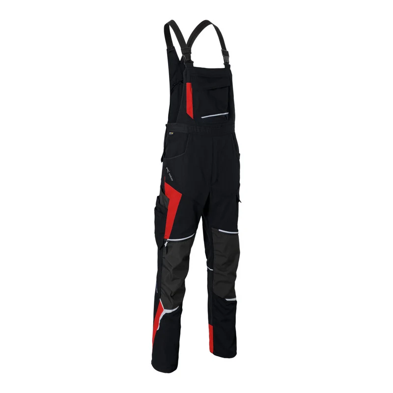 B-Ware Kübler Latzhose Arbeitshose PSA 2 schwarz mittelrot Bodyforce Baumwolle Größe 64