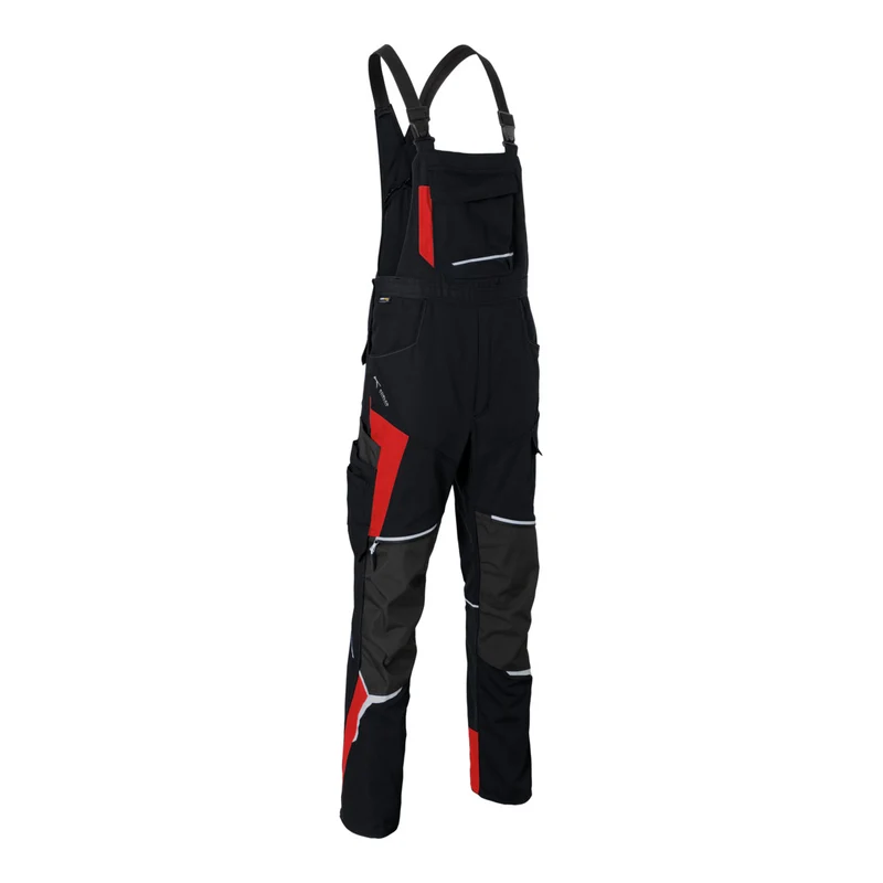 B-Ware Kübler Latzhose Arbeitshose PSA 2 schwarz mittelrot Bodyforce Baumwolle Größe 64
