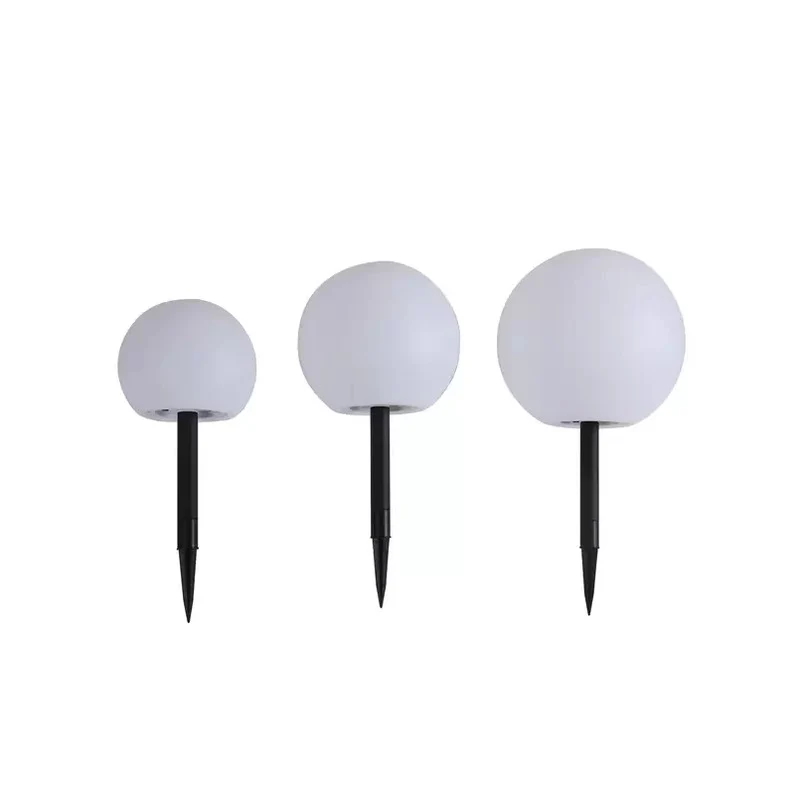 B-Ware Lindby Solarlampen Gartenleuchten LED Kugeln Erdspieß Set weiß Lago