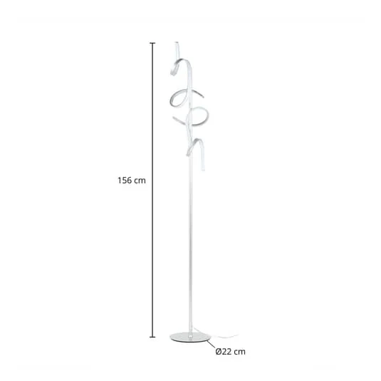 B-Ware Lindby Zaylee LED-Stehlampe mit Dimmer silber Stehleuchte Standleuchte Lampe 834