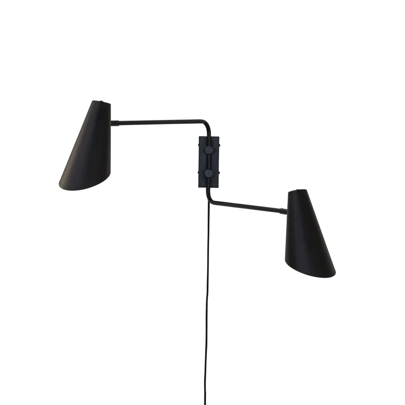 B-Ware Dyberg Larsen Wandlampe Leuchte Cale schwarz Metall 2flg