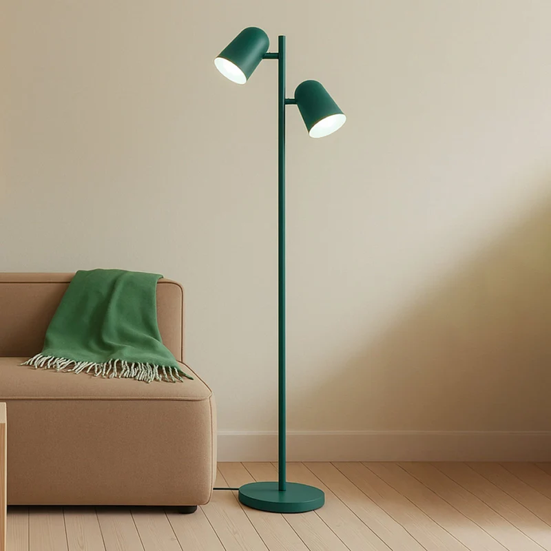 B-Ware Lindby Stehleuchte Lampe Isara grün 165 cm 2flg Metall E27