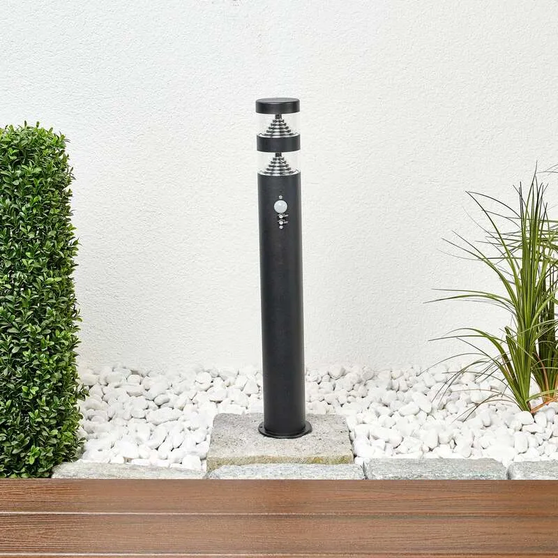 B-Ware Lindby Wegelampe Pollerleuchte LED schwarz Sensor IP44 Außenleuchte Lampe Garten