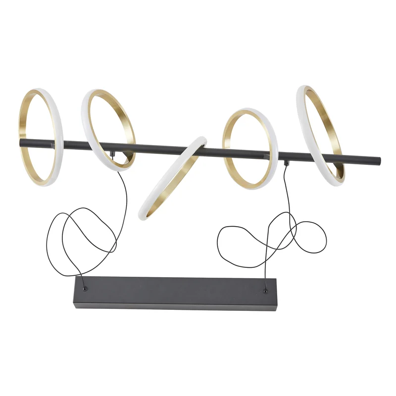B-Ware Lucande LED Hängeleuchte Madu Hängelampe Leuchte LED schwarz Metall 92,5 cm lang