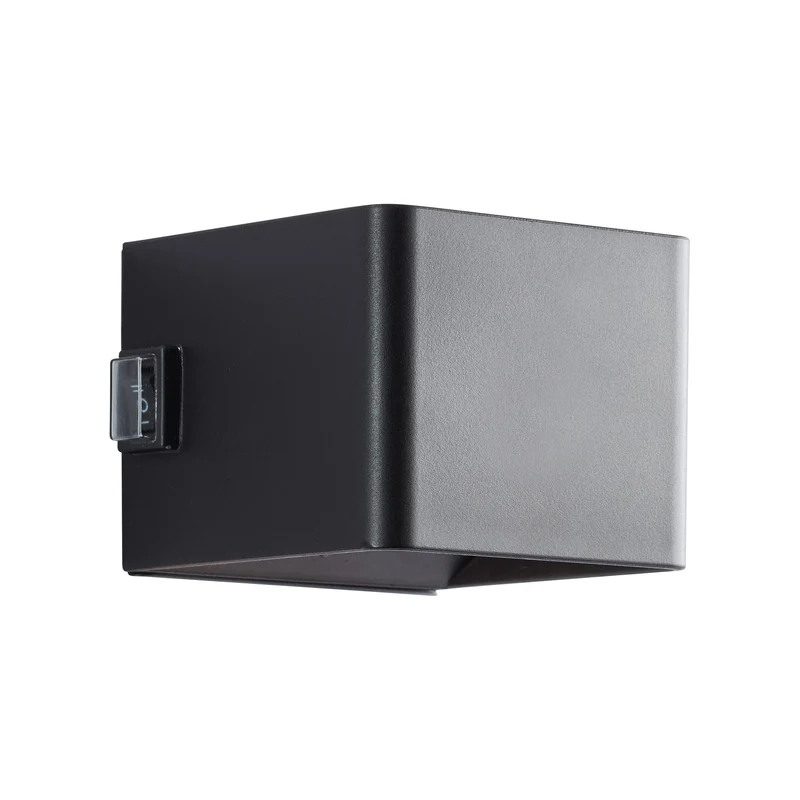 B-Ware Brilliant Außenwandleuchte LED Iseo schwarz mit Bewegungsmelder 10cm IP44 3000K