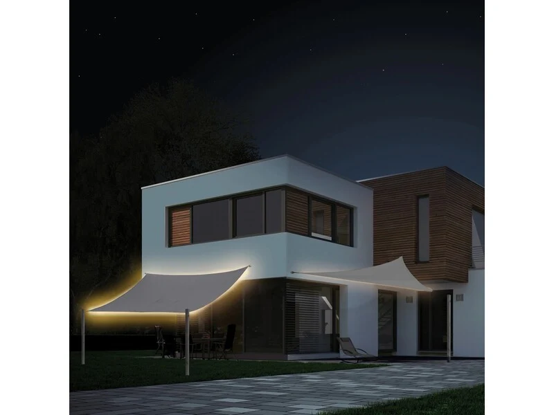 B-Ware LED Sonnensegel Belvedere quadratisch grau UV 50+ Sonnenschutz 360x360cm Garten