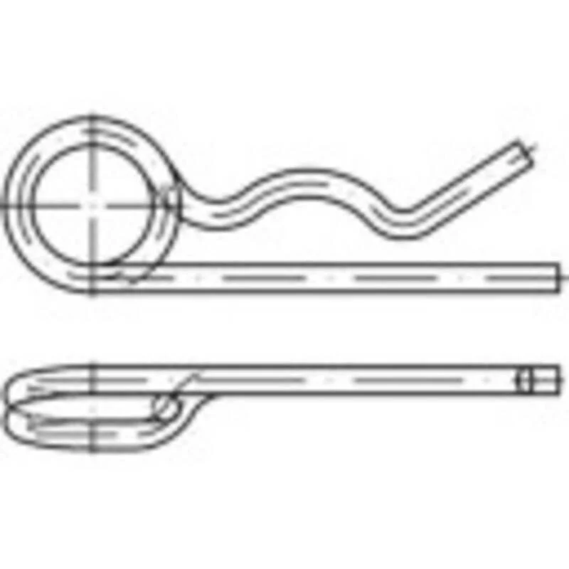 B-Ware TOOLCRAFT Splint Federstecker Edelstahl A4 Sicherungsstift DIN 11024 10 Stück