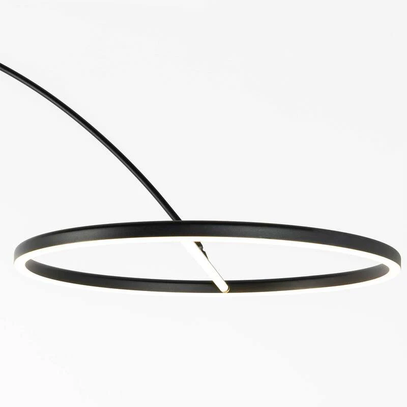 B-Ware Lucande Stehlampe Bogenlampe LED Virvera schwarz Metall Wohnzimmerlampe160