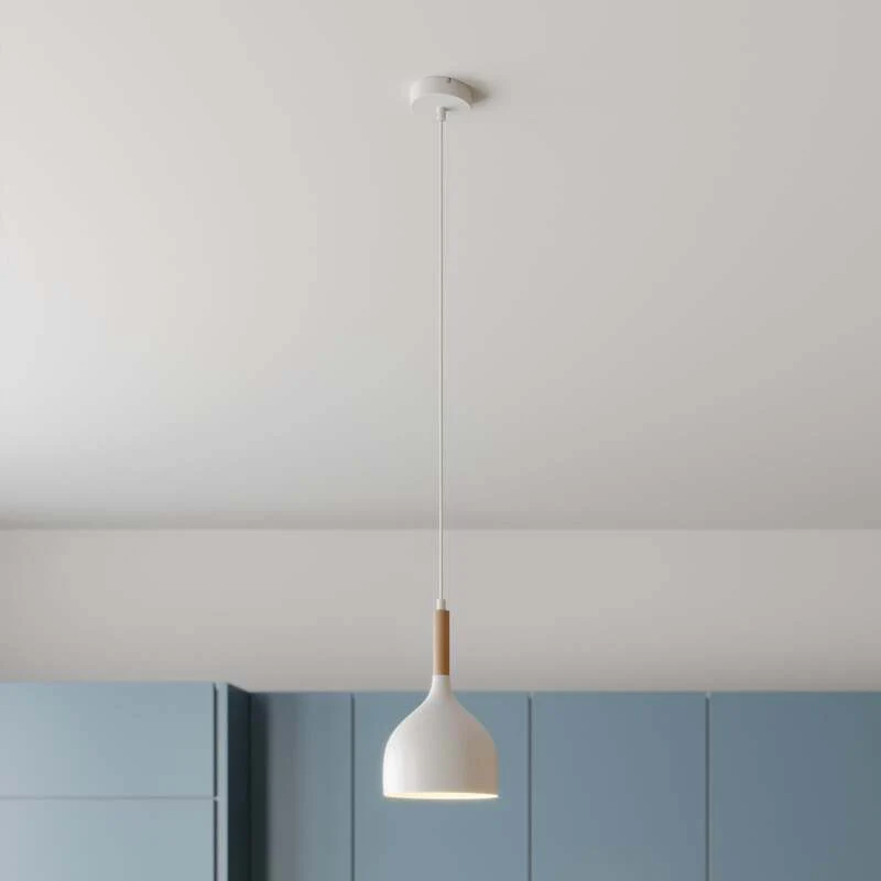 B-Ware Euluna Hängeleuchte Noak Deckenlampe Pendelleuchte einflammig weiß holz natur815