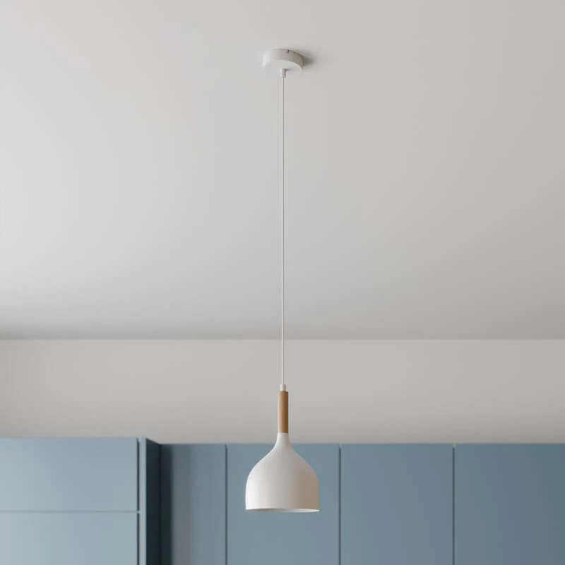 B-Ware Euluna Hängeleuchte Noak Deckenlampe Pendelleuchte einflammig weiß holz natur815