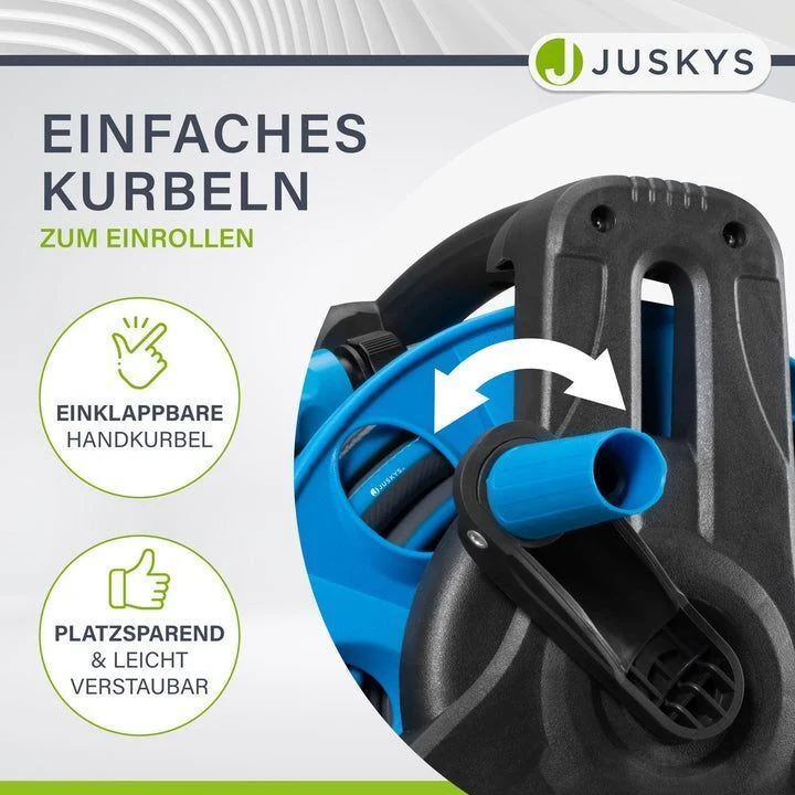 B-Ware Mobile Schlauchtrommel 30m mit Multifunktions-Handbrause und Wandaufhängung