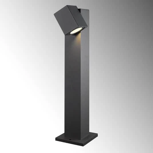 B-Ware Lucande Wegeleuchte Wegelampe LED Kopf flexibel grafitgrau Aluminium Glas Außenb
