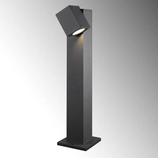 B-Ware Lucande Wegeleuchte Wegelampe LED Kopf flexibel grafitgrau Aluminium Glas Außenb