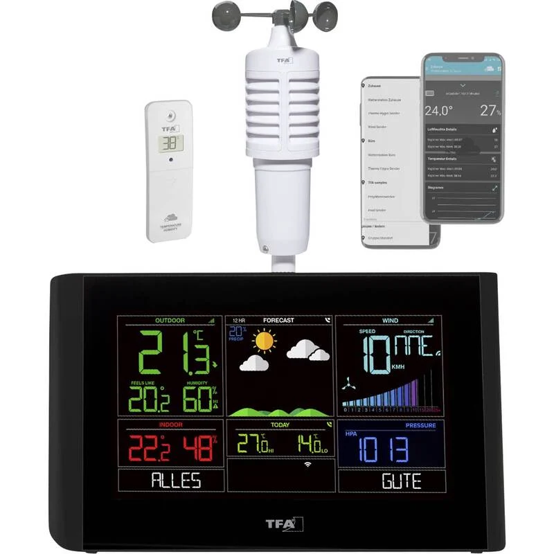 B-Ware TFA Dostmann VIEW BREEZE 35.8001.01 WLAN-Wetterstation Vorhersage 12 bis 24 h