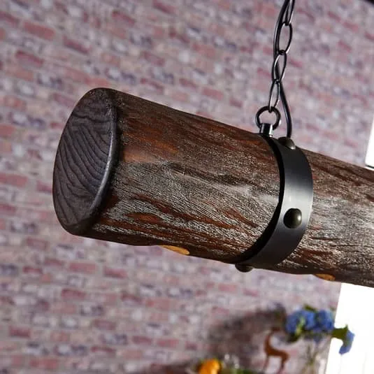 B-Ware Lucande Pendelleuchte Pendelleuchte Lampe Leuchte Hängeleuchte Legno Holzelem686