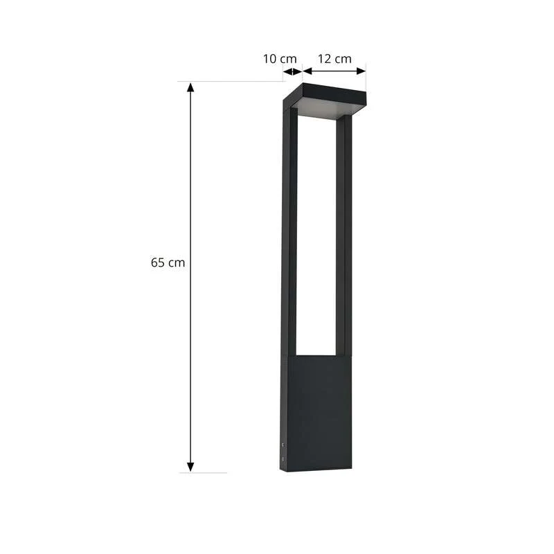 B-Ware Lindby Wegeleuchte Gartenleuchte LED Außenleuchte Lonete dunkelgrau IP65 6515
