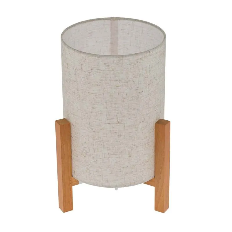B-Ware Näve Tischleuchte 3193 Tischlampe Tischlicht Leuchte Holz Leinentextil Höhe 32cm