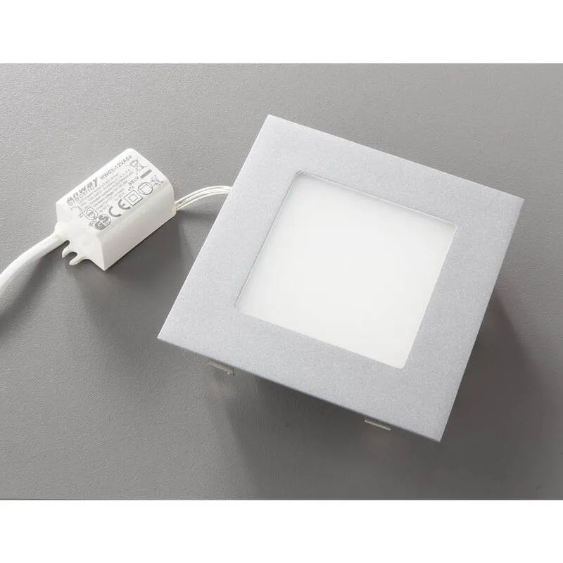 B-Ware Heitronic Einbauleuchte LED 3.5W warmweiß quadratisch Edelstahl 2700K IP20 95lm