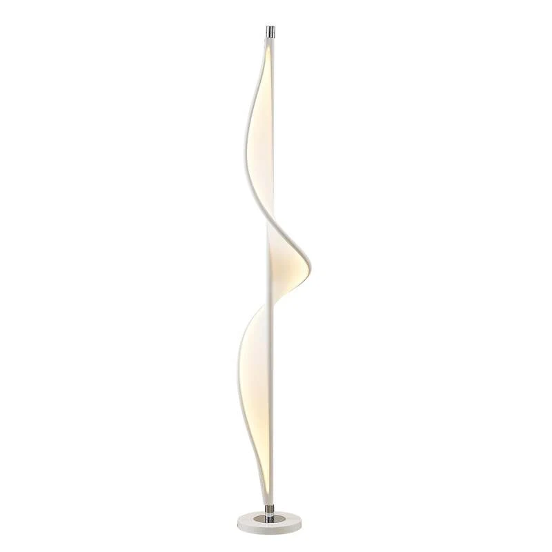 B-Ware Lucande Stehlampe Edano LED dimmbar Lampe Leuchte Textil weiß 154cm hoch Licht