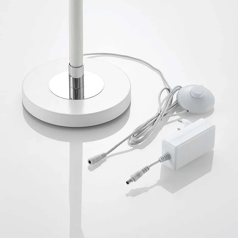 B-Ware Lucande Stehlampe Edano LED dimmbar Lampe Leuchte Textil weiß 154cm hoch Licht