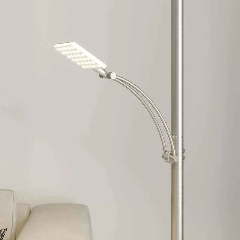 B-Ware Lucande Stehleuchte Parthena LED dimmbar nickel 180cm Leselampe warmweiß Lampe