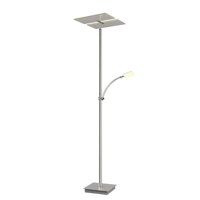 B-Ware Lucande Stehleuchte Parthena LED dimmbar nickel 180cm Leselampe warmweiß Lampe