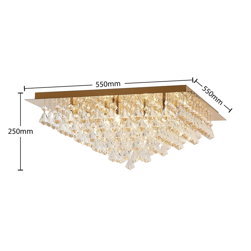 B-Ware Lindby Rimedia Kristall Deckenleuchte Deckenstrahler Gold 55 Cm Lampe Leuchte