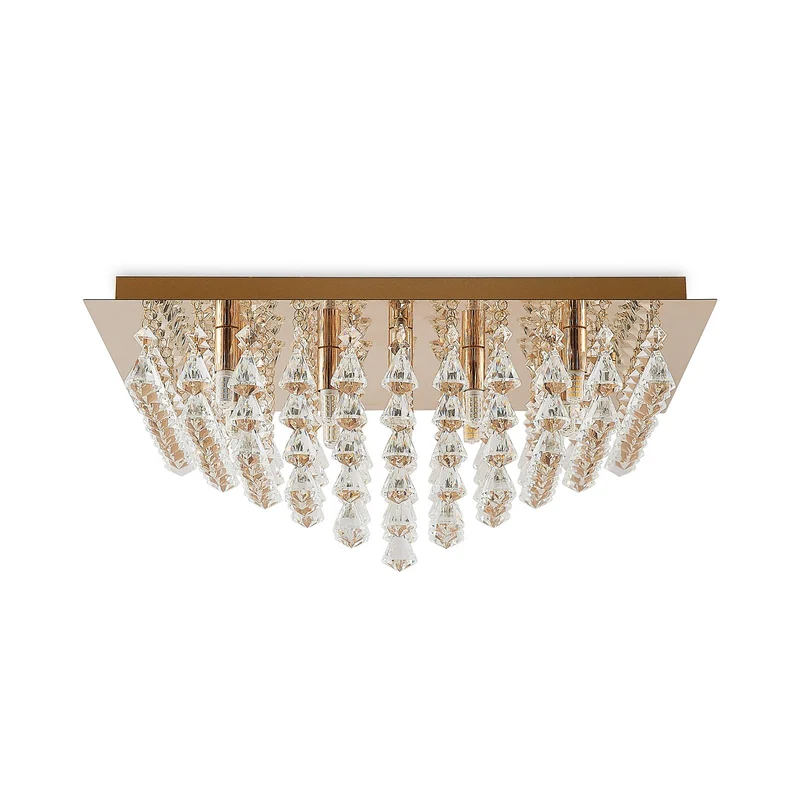 B-Ware Lindby Rimedia Kristall Deckenleuchte Deckenstrahler Gold 55 Cm Lampe Leuchte