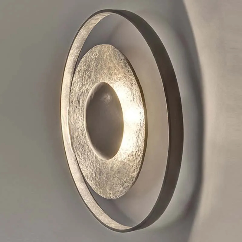 B-Ware Holländer Wandleuchte Satellite Wandlampe Lampe Leuchte Ø40cm schwarz-silber